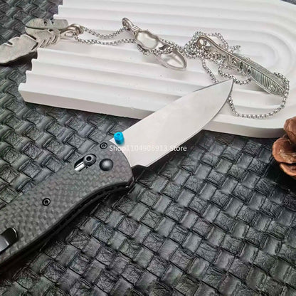 535-3 Survival Utility BM Folding Pocket Knife Multi-purpose Carbon Fiber Handle Camping Bushcraft Hiking EDC Tools Jackknife