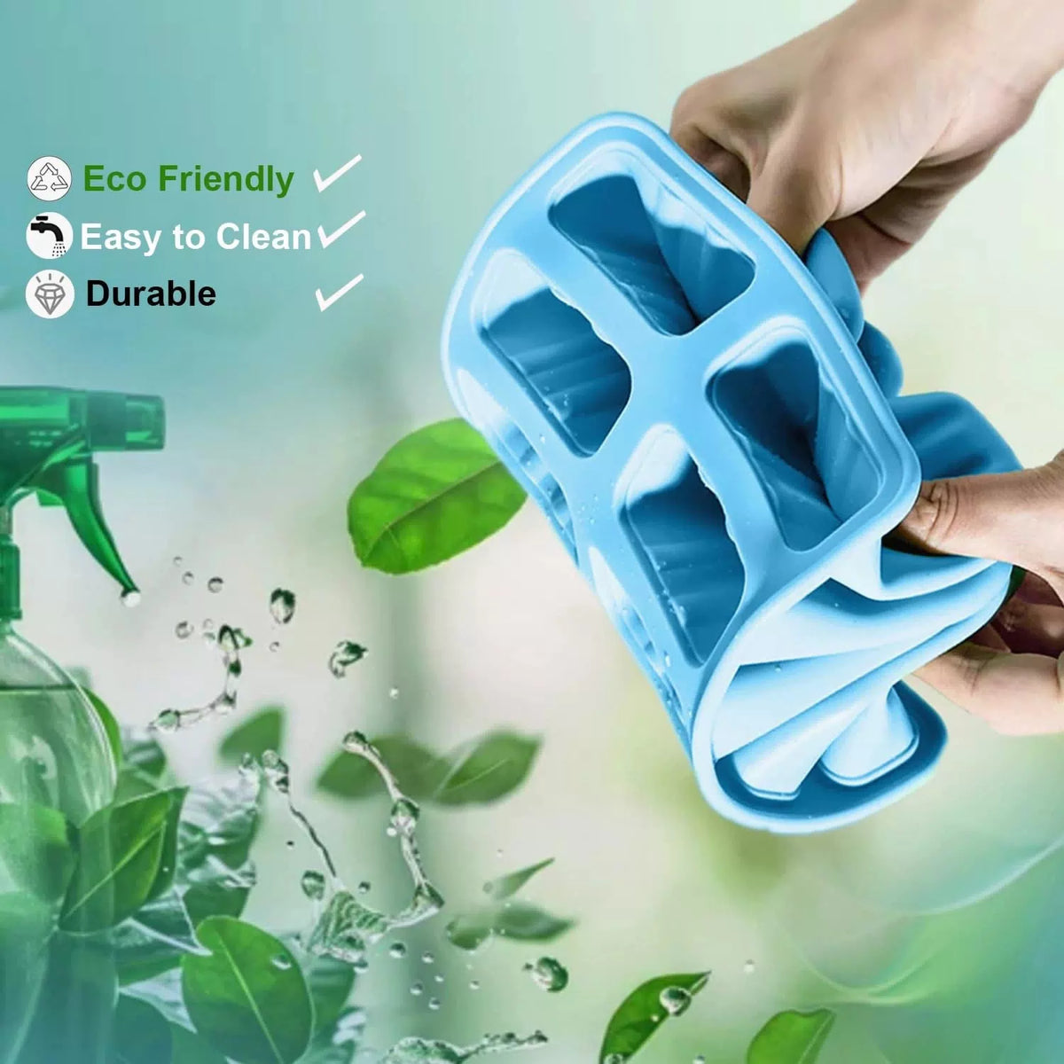 Silicone Popsicle Molds 10 Pcs Ice Pop Maker with 10 Large, Blue [5]