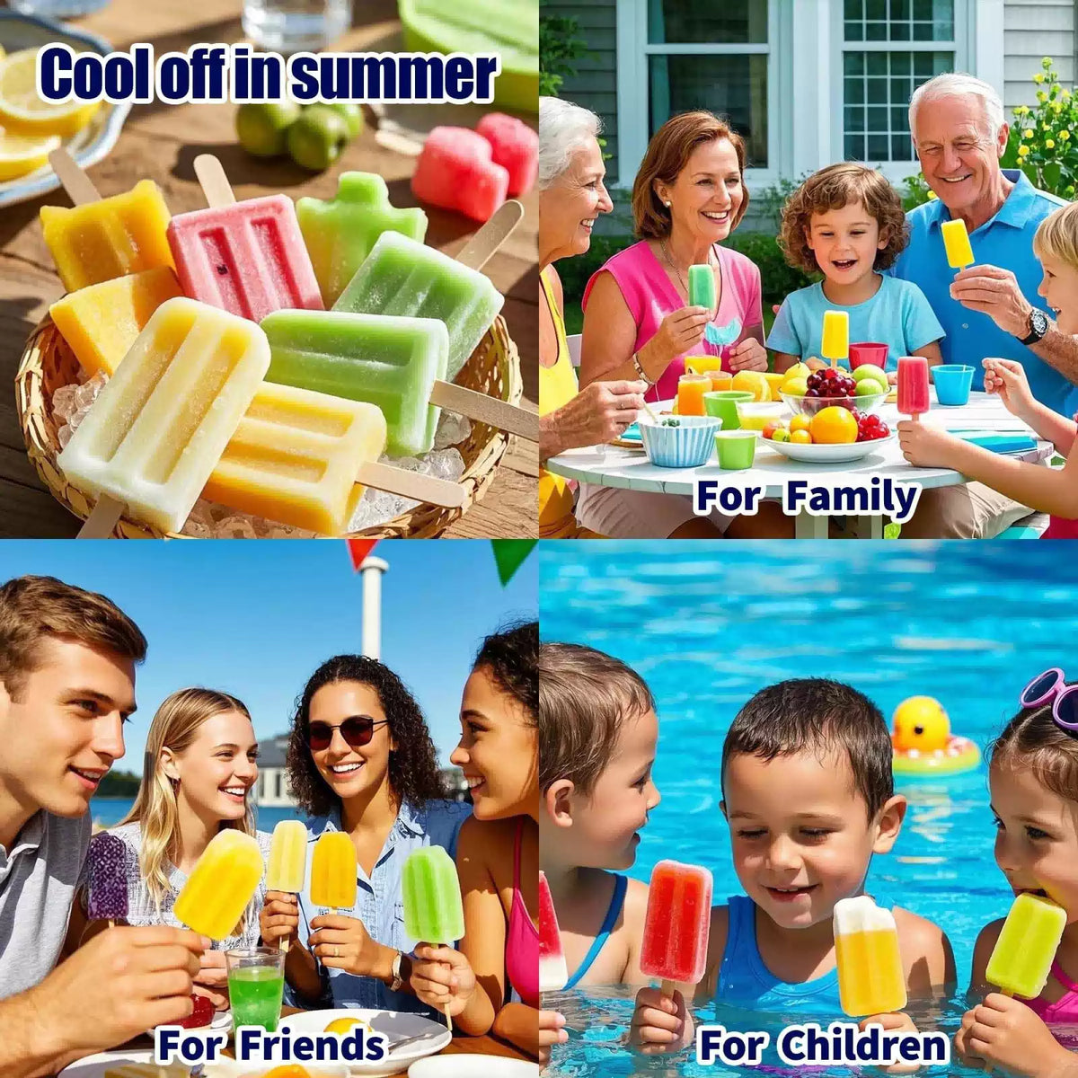 Silicone Popsicles Molds, Food Grade Popsicle Molds for Kids, 10 Cavity, Blue [7]