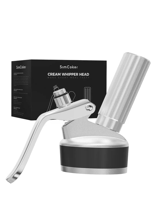 SimCoker Whipped Cream Dispenser Head, with Regular, Aluminium - Silver [1]