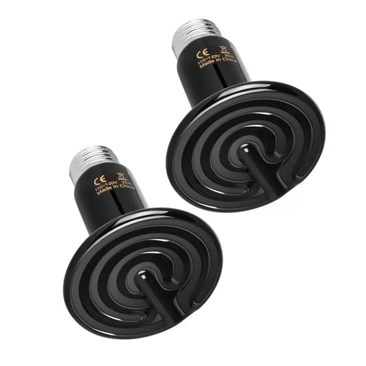 Simple Deluxe 75W Ceramic Heat Emitter 2-Pack, Reptile *2, Black/2-pack [1]