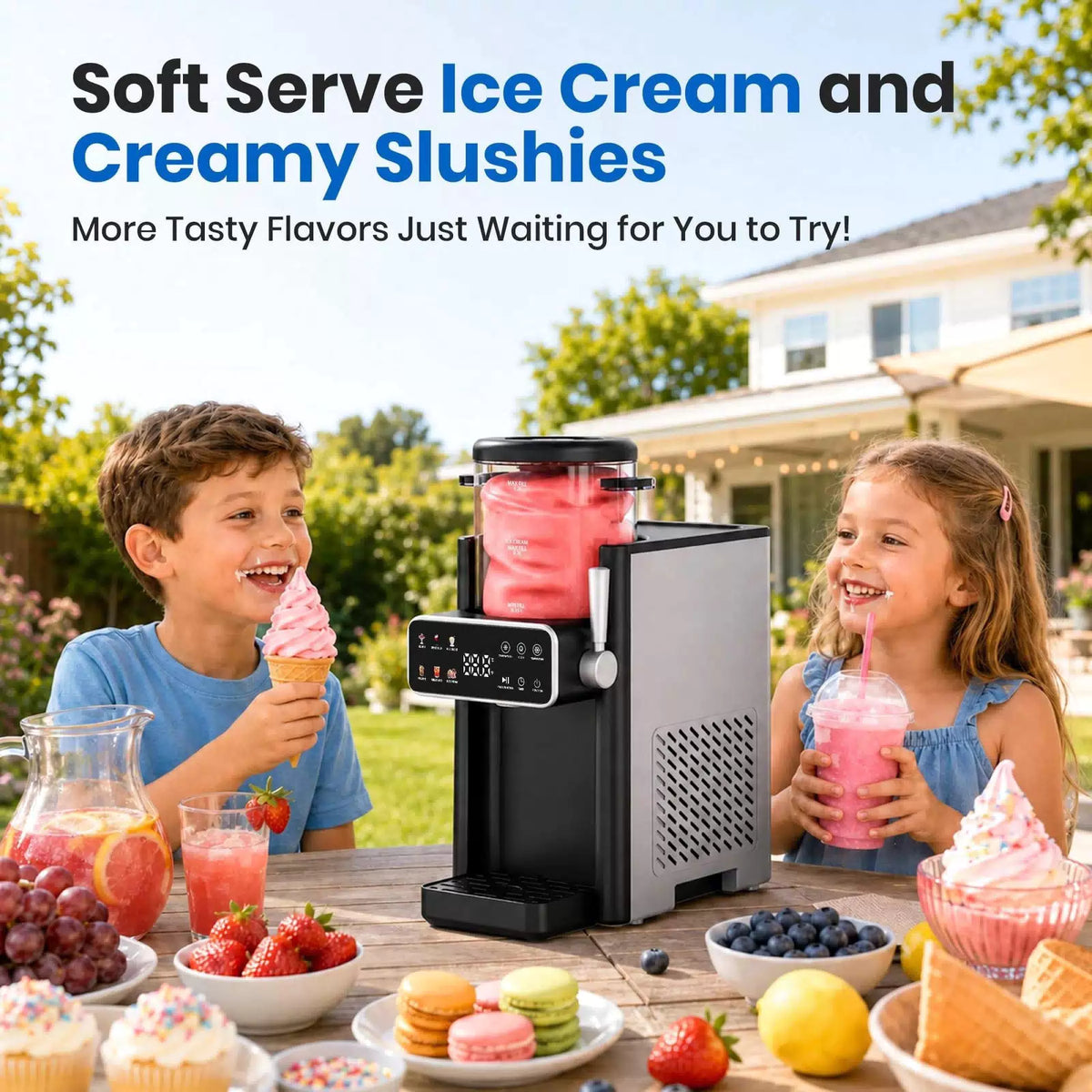 Slushie Machine for Home, Ice Cream Maker, 6 Presets, No Standard, Black [5]