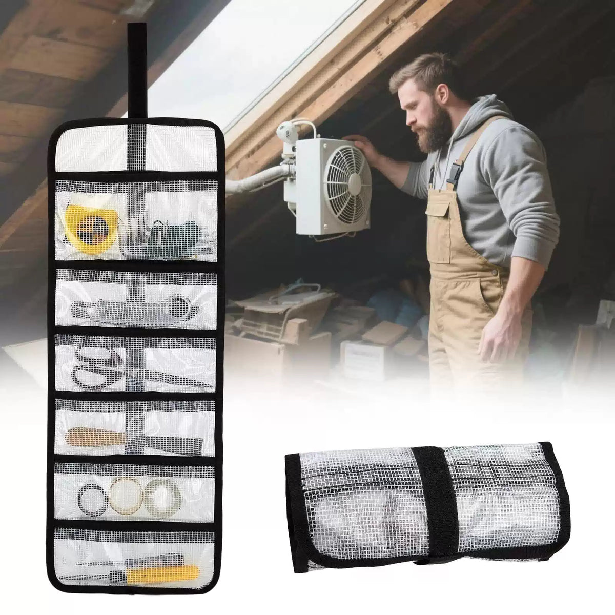 Small Roll Up Storage Bag, 6 Pockets Tool Kit, Suitable Small, 2-pack [5]