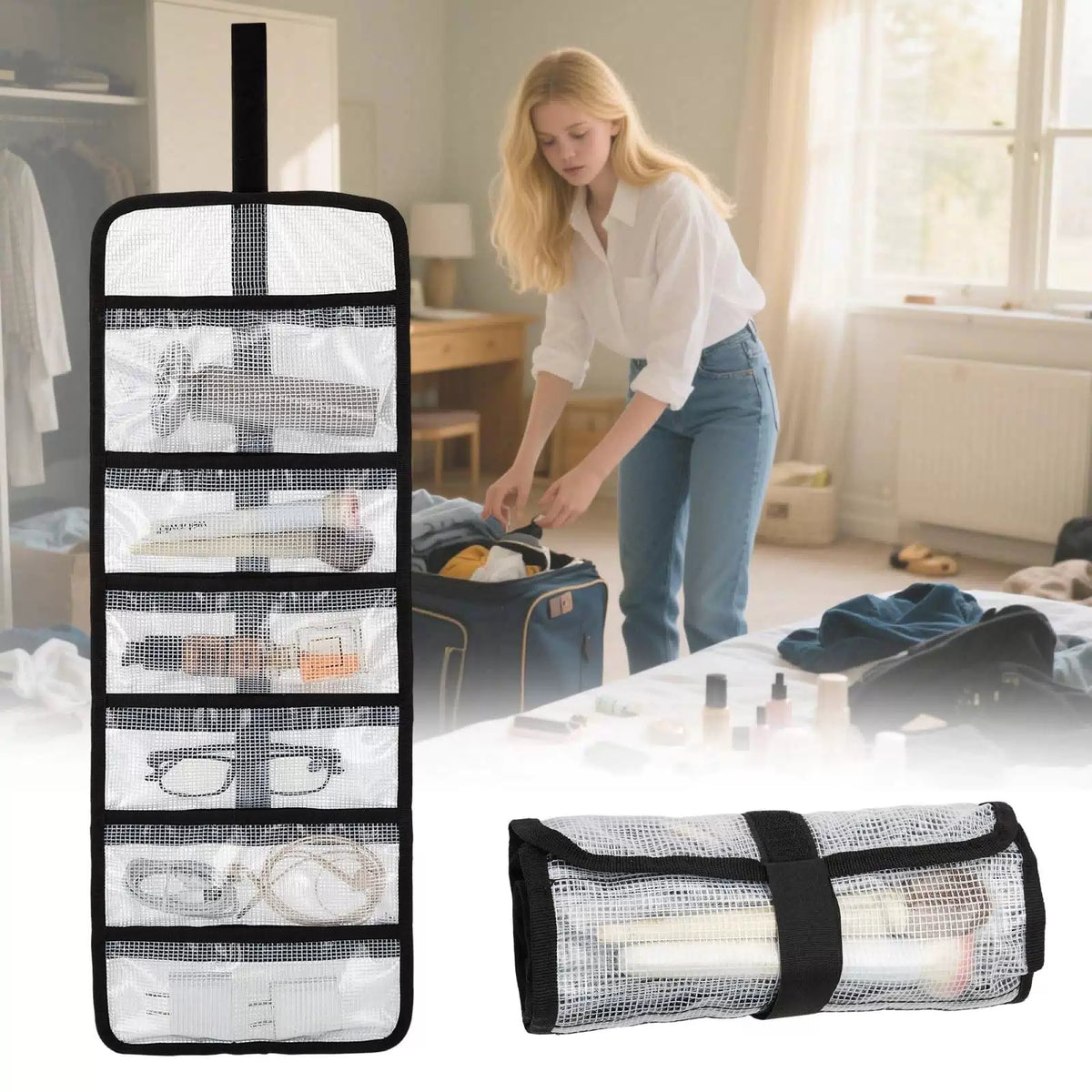 Small Roll Up Storage Bag, 6 Pockets Tool Kit, Suitable Small, 2-pack [6]