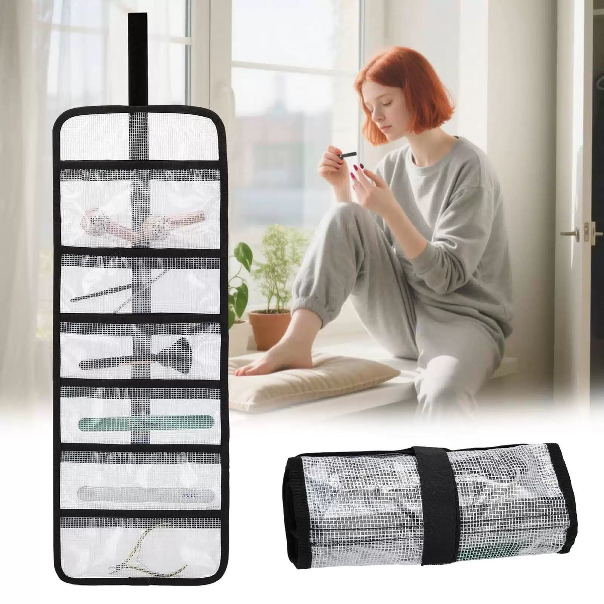 Small Roll Up Storage Bag, 6 Pockets Tool Kit, Suitable Small, 2-pack [9]