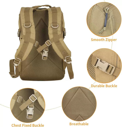 Small Tactical Backpack Military Daypack 12L Molle Bag Rucksack Army Tan [5]
