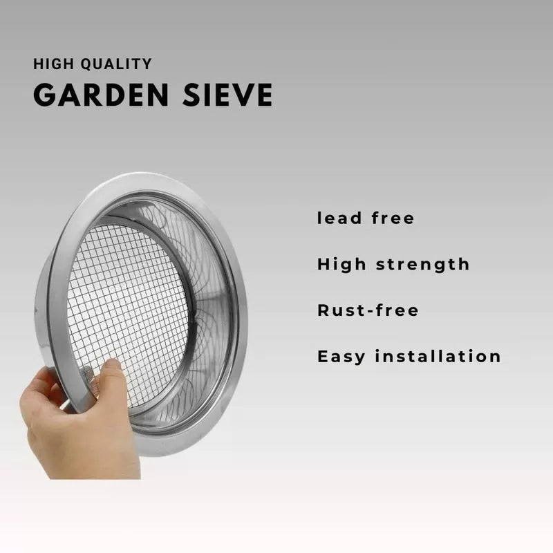Soil Sifter Set for Garden with 5PCS Mesh(1,3,6,9,12mm) Sieve silver [5]