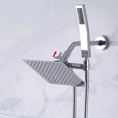 Solid Metal Shower Arm Diverter with Handshower Mount for Hand Held Chrome [6]