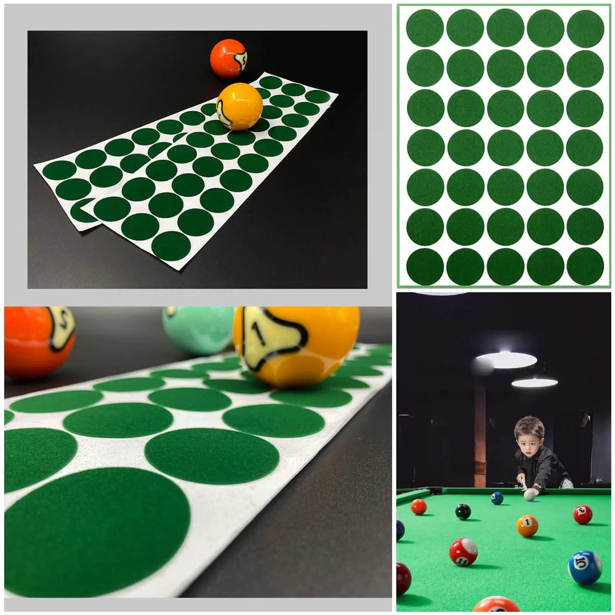 SquEqu 55 Pack Billiards Tables Repair Patches Self-Adhesive Green [5]