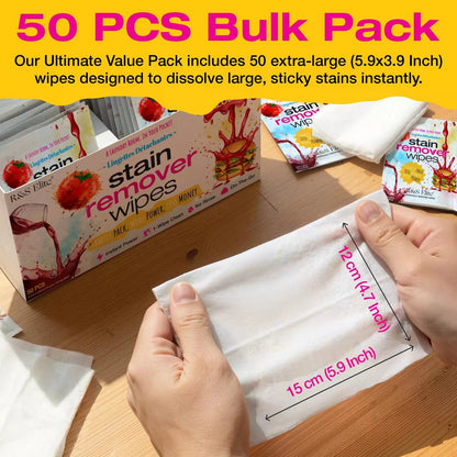 Stain Remover Wipes, 50 Count, Individually Wrapped, 1 Count (Pack of 50) [7]