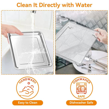 Stainless Steel Baking Tray Pan Compatible 2 Pack Pan, [3]