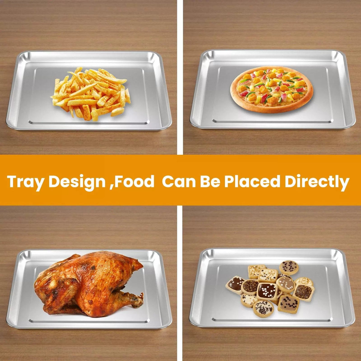 Stainless Steel Baking Tray Pan Compatible 2 Pack Pan, [5]