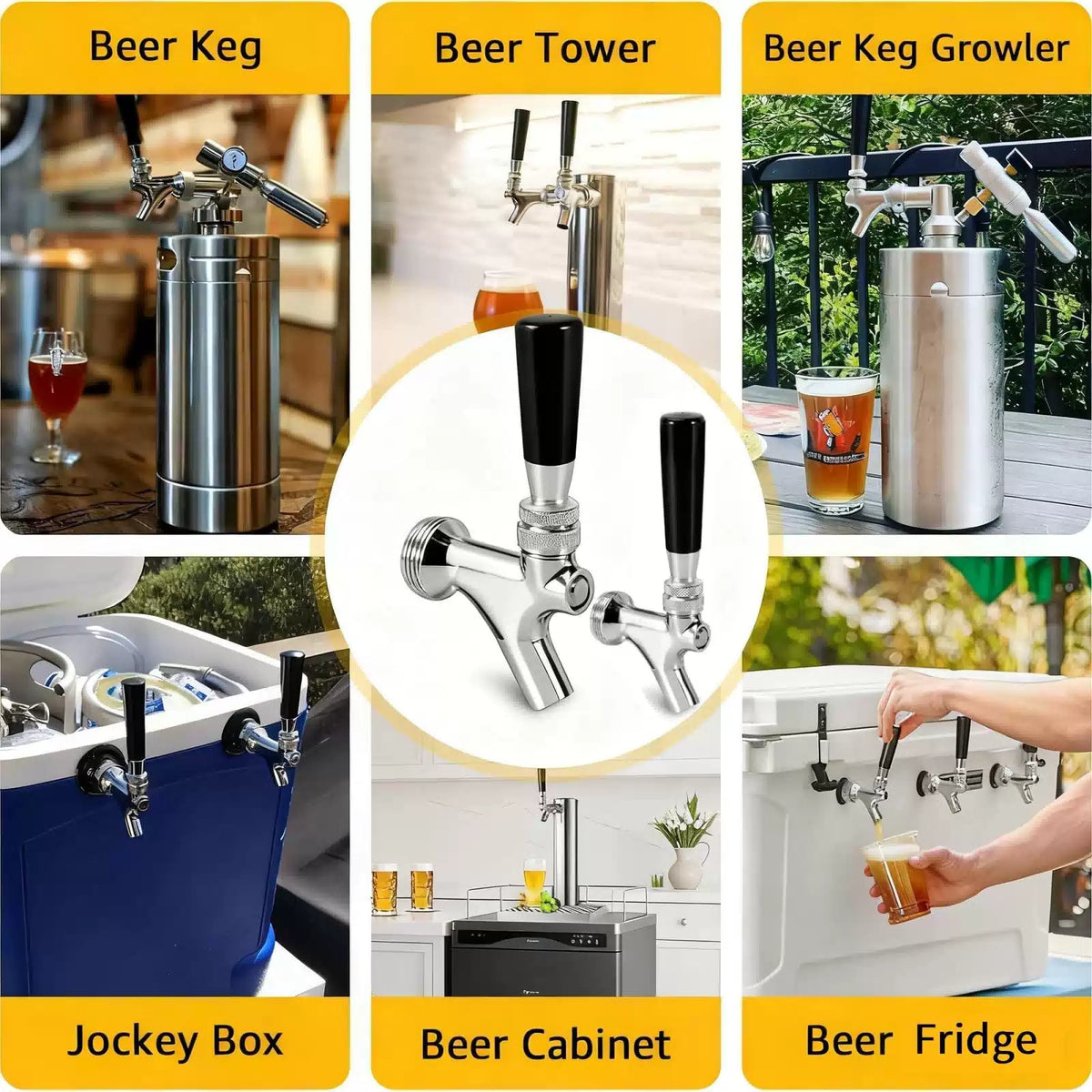 Standard Beer Faucet 304 Stainless Steel Core Tap for Kegerator... [7]