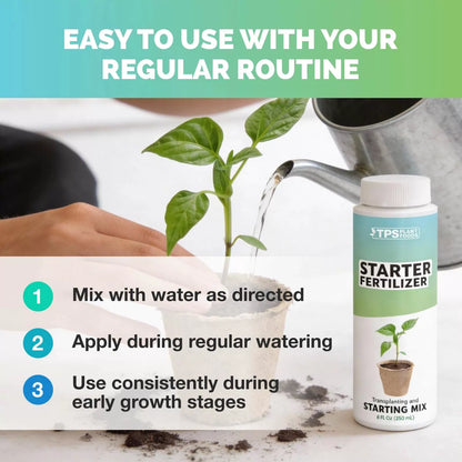 Starter Fertilizer – Liquid Plant Food for Seedlings, Starts 8 oz (1/2 Pint) [4]