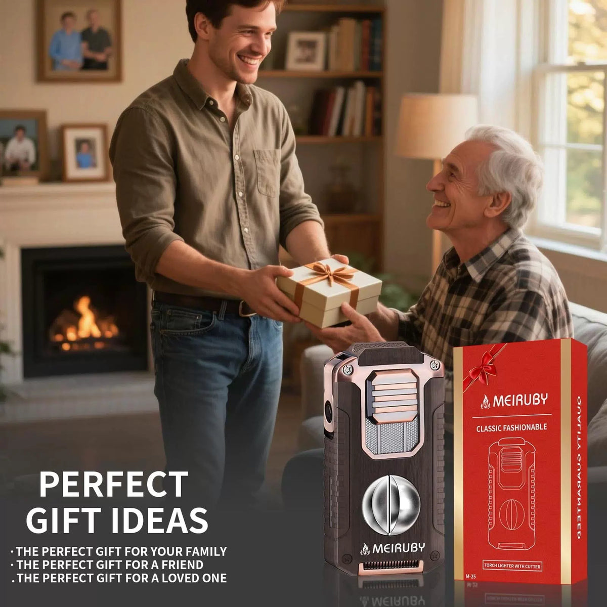 Stocking Stuffers Gifts for Men, 5-in-1 Butane Torch Lighter, Wood Color [6]
