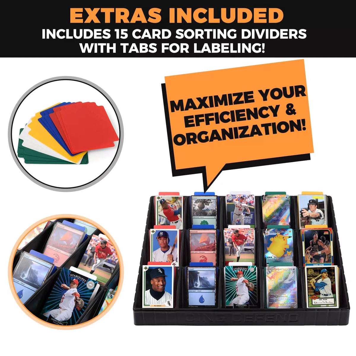 Storage Standard 2 Pack Card Sorting Tray - 17 x 13 x 2 inches, Black [5]