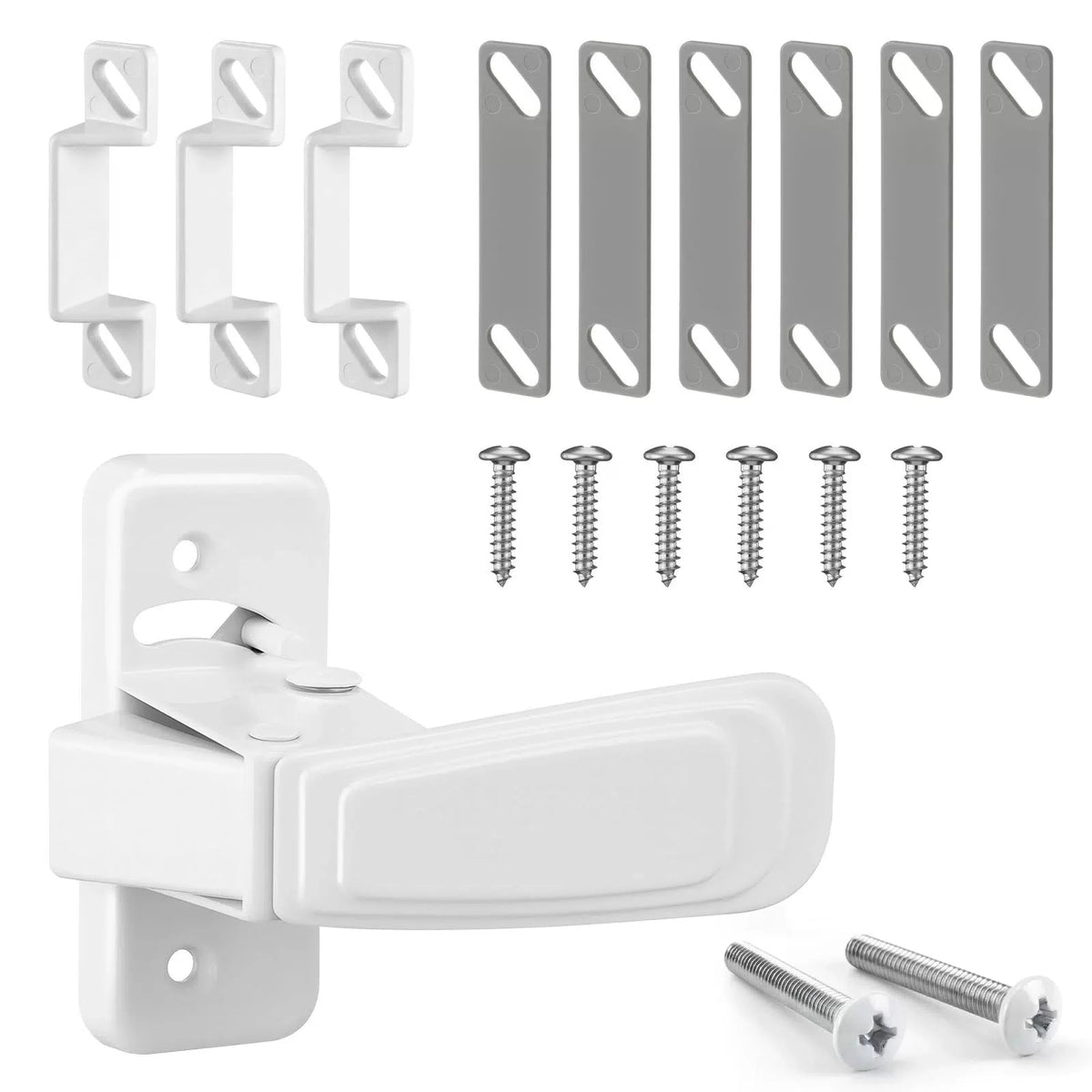 Storm & Screen Door Latch Replacement Kit with Strike Plate,White White [1]