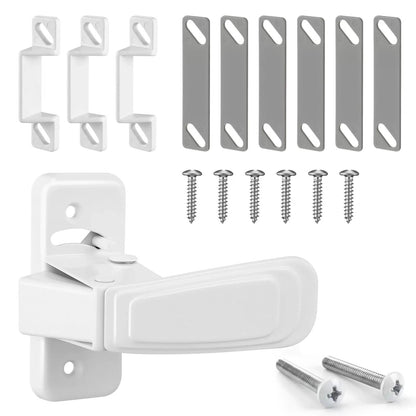 Storm & Screen Door Latch Replacement Kit with Strike Plate,White White [1]