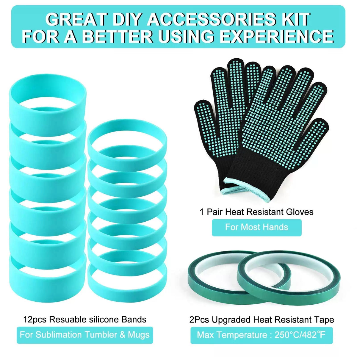 Sublimation Blanks Silicone Bands for Tumbler Heat Green [2]