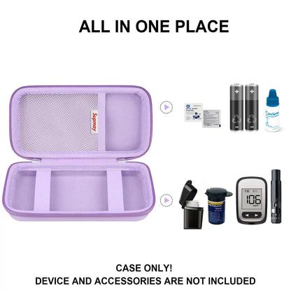 Supmay Diabetic Supplies Hard Case 6.6 x 3.8 x 1.9 inch, Purple [2]