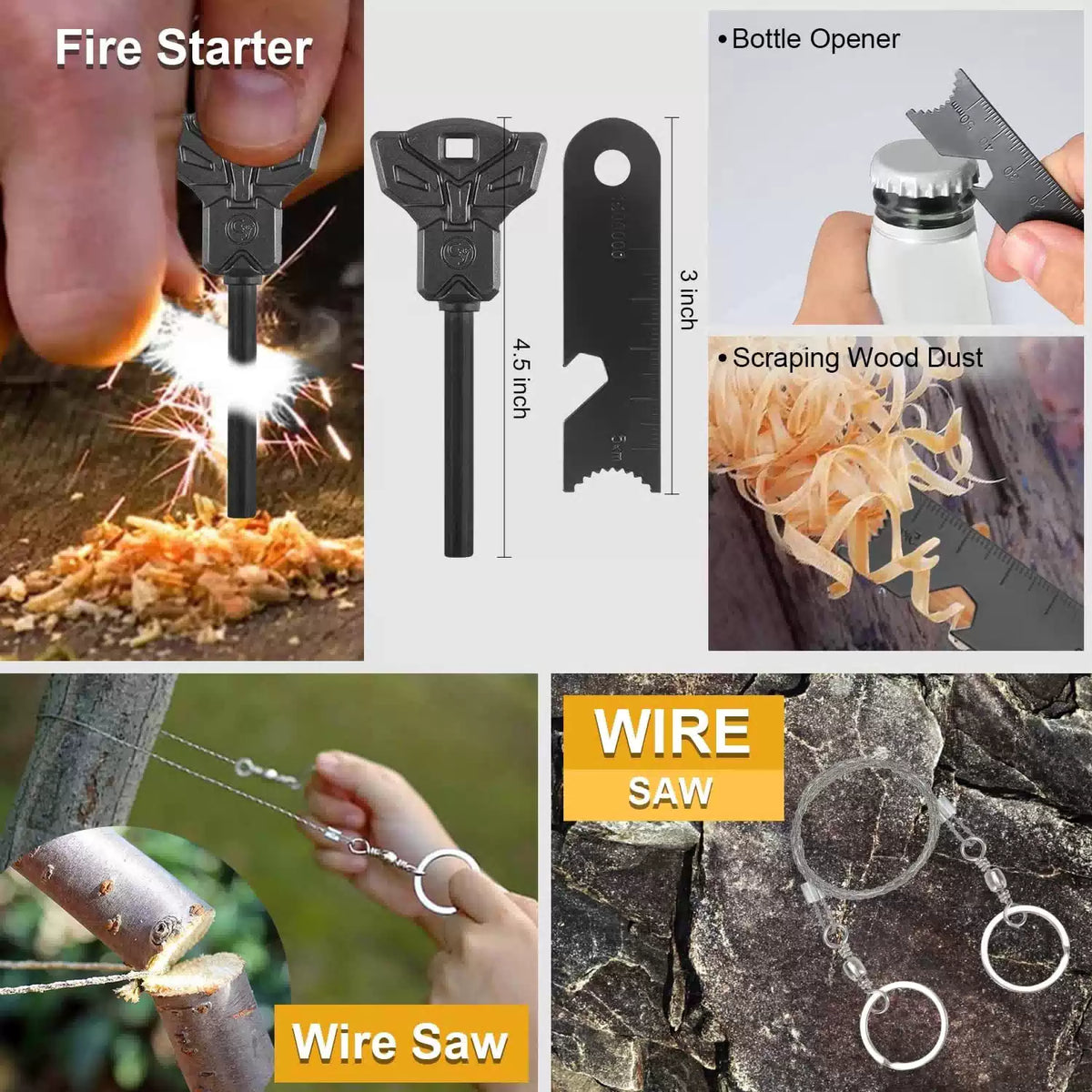 Survival Kit, Gifts for Men Dad Husband, 19 in 1 Black [3]