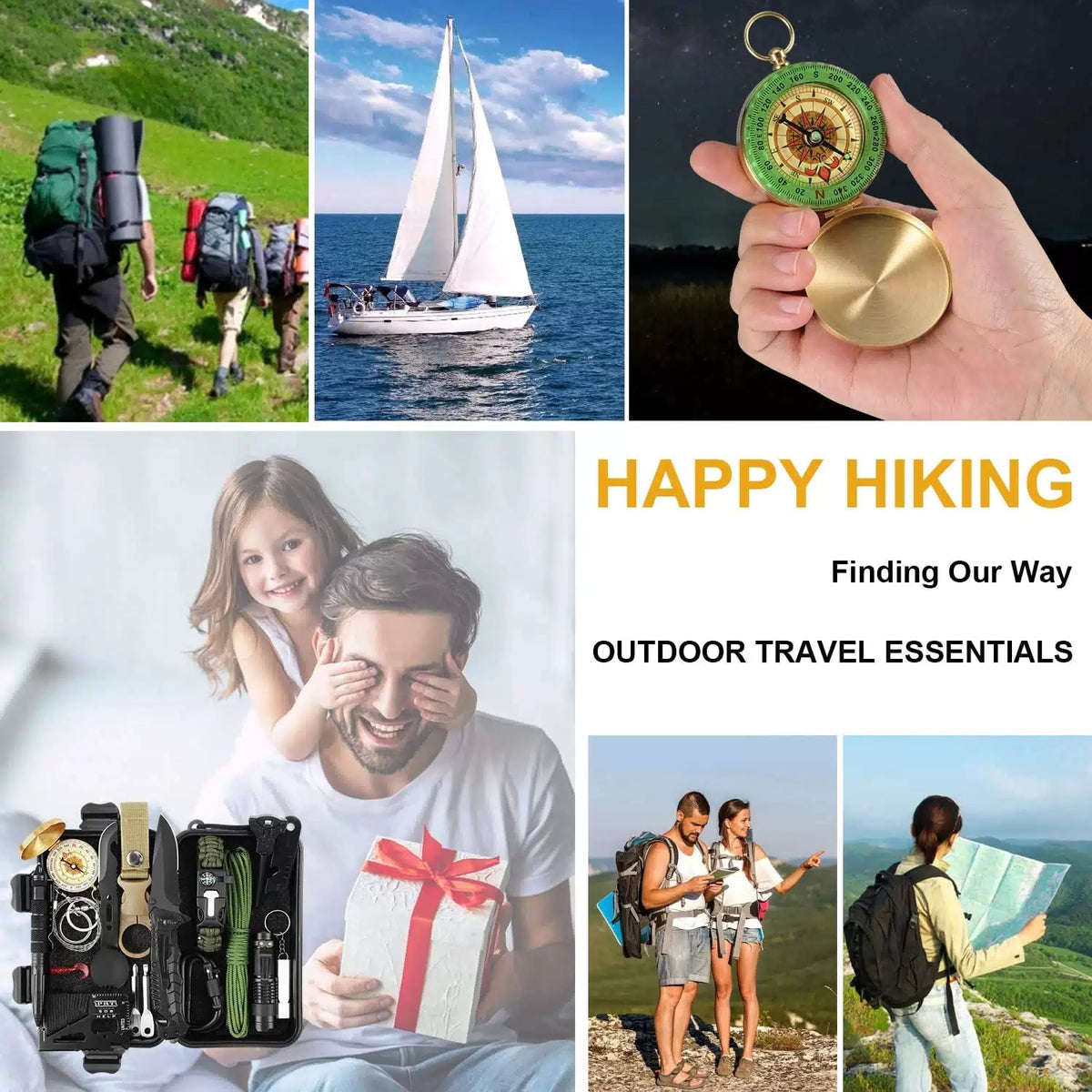 Survival Kit, Gifts for Men Dad Husband, 19 in 1 Black [7]