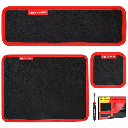 TOOLEAGUE 3Pcs Magnetic Mats with Pickup Tool, Black and Red [1]