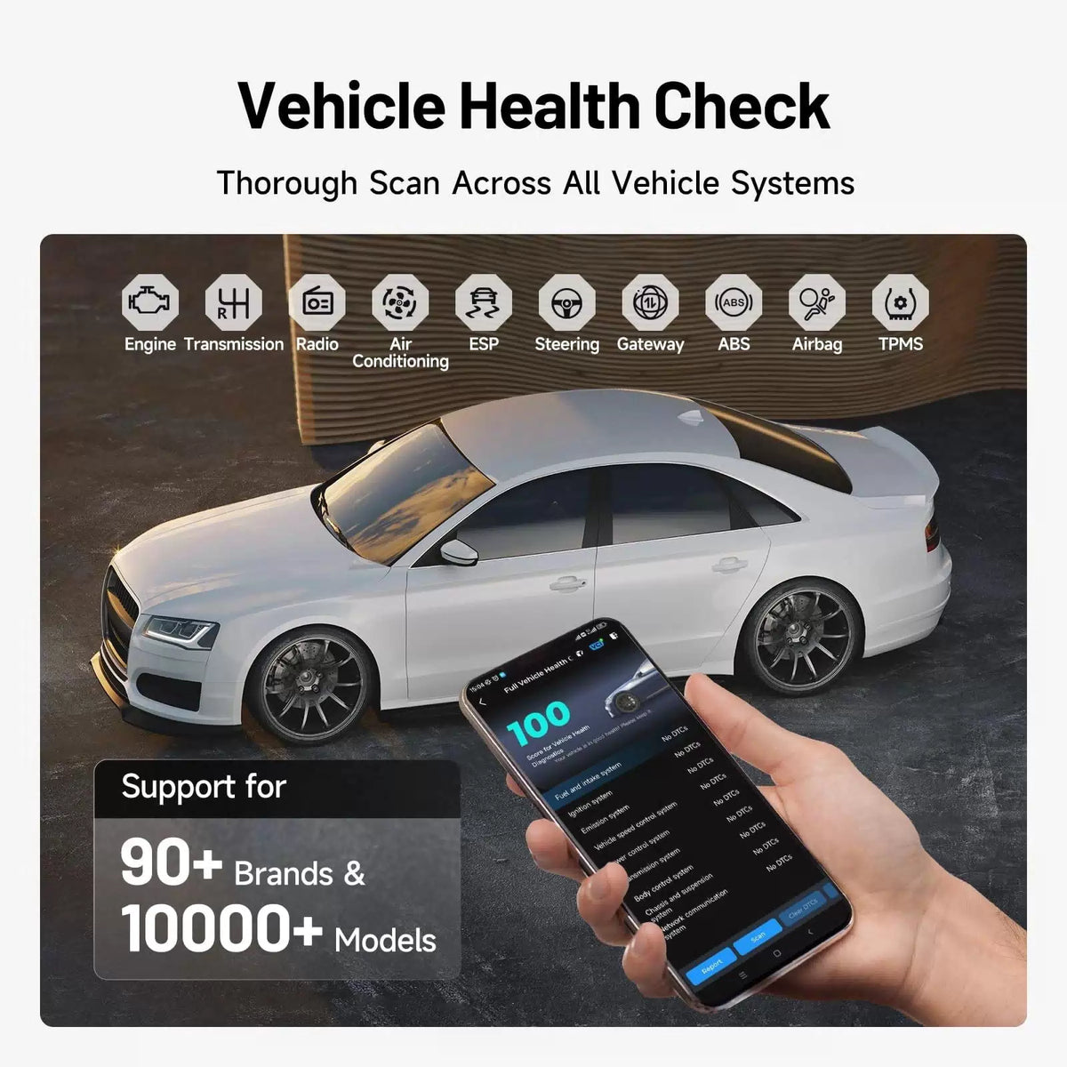 TOPDON Carpal OBD2 Scanner Bluetooth - for Car, AI-Assisted All Grey [2]