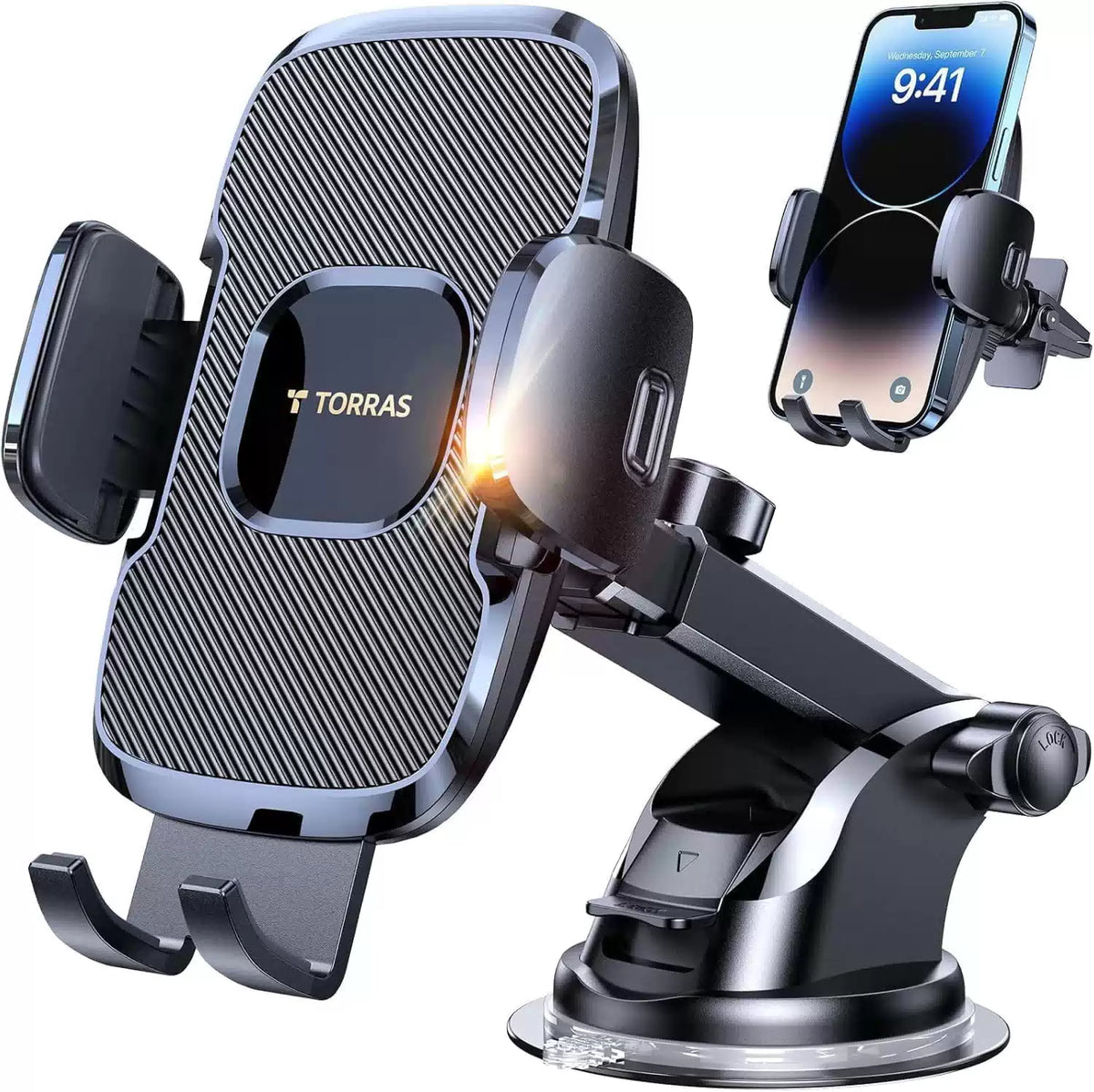 TORRAS Ultra-Durable Phone Holders for Your Car【96+LBS classic, Black [1]