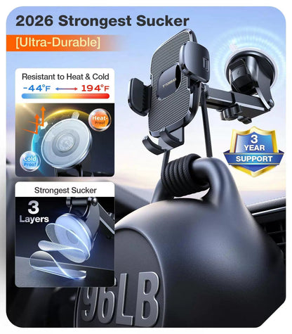 TORRAS Ultra-Durable Phone Holders for Your Car【96+LBS classic, Black [3]