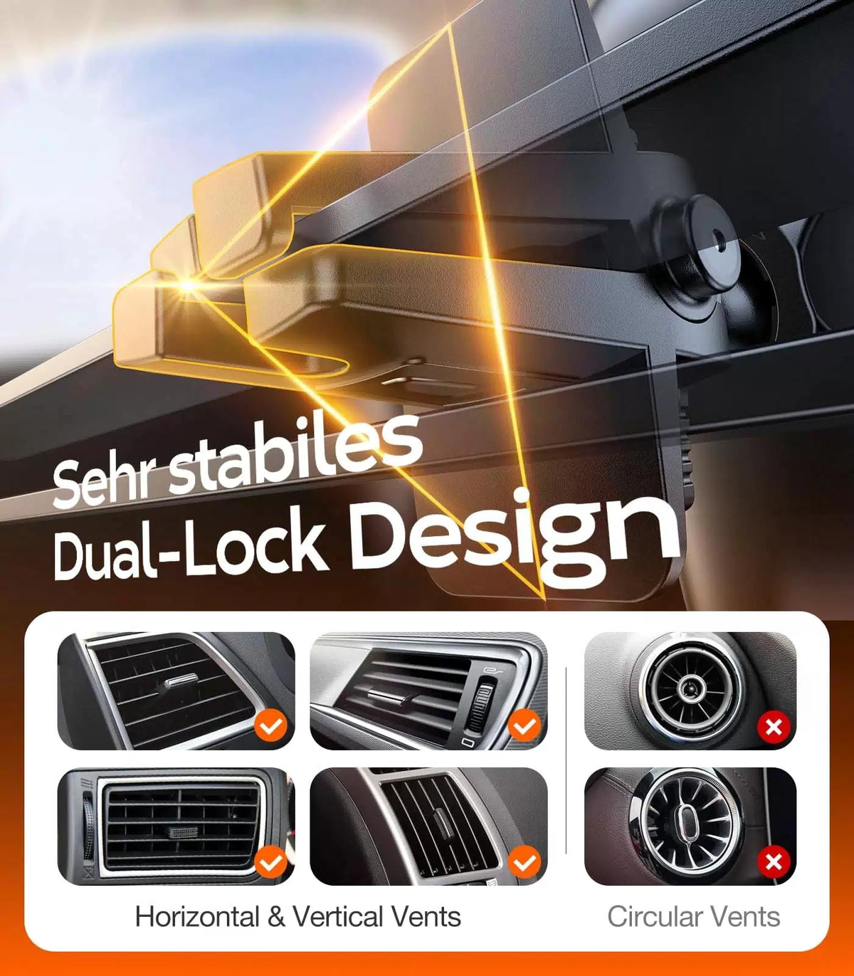 TORRAS Ultra-Durable Phone Holders for Your Car【96+LBS classic, Black [8]