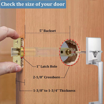 TPard 5-Inch Deadlatch Door Lock Replacement Latch ‎5-inch Backset, 5" [2]