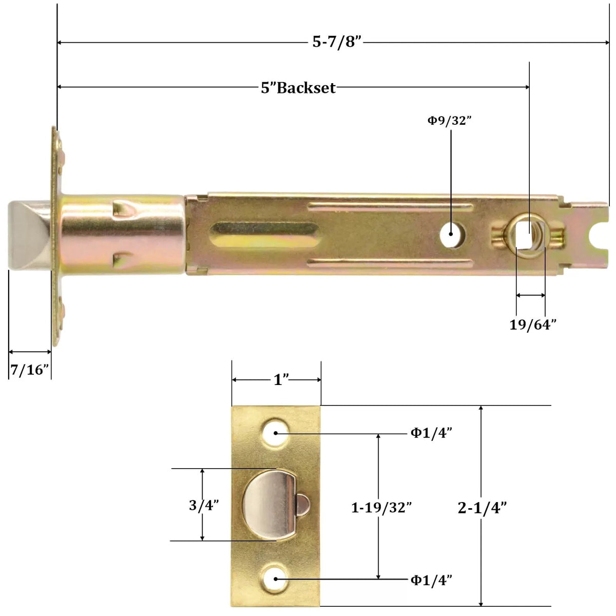 TPard 5-Inch Deadlatch Door Lock Replacement Latch ‎5-inch Backset, 5" [3]