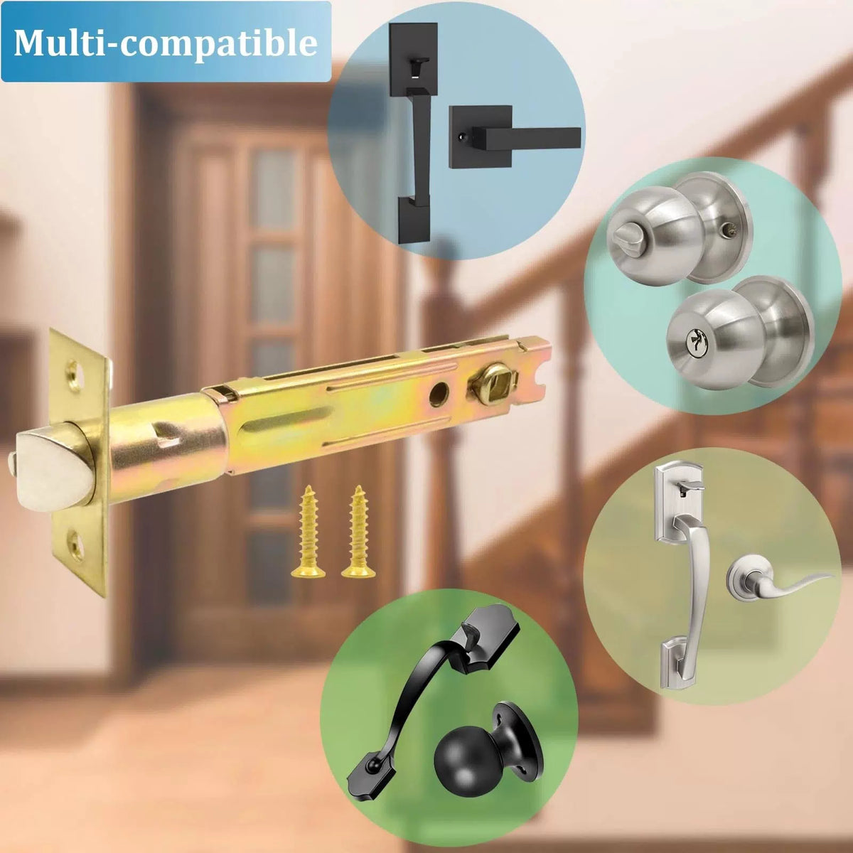 TPard 5-Inch Deadlatch Door Lock Replacement Latch ‎5-inch Backset, 5" [5]