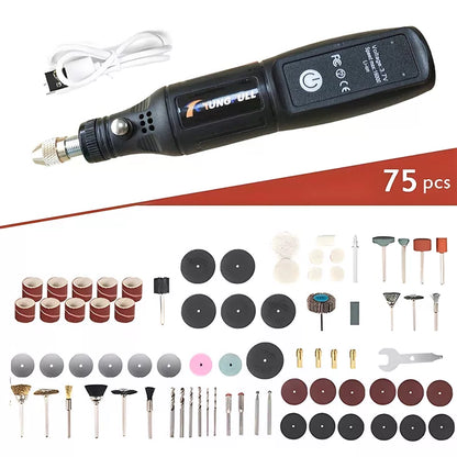 TUNGFULL Cordless Mini Rotary Tool Kit USB Rechargeable Grinder Pen Set For DIY Polishing Drilling Carving Craft Work [9]