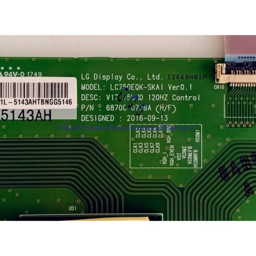 T-Con Board Fir For Sony XBR-75X850E 75" 4K Android TV 6870C-0728A 6871L-5143B [3]