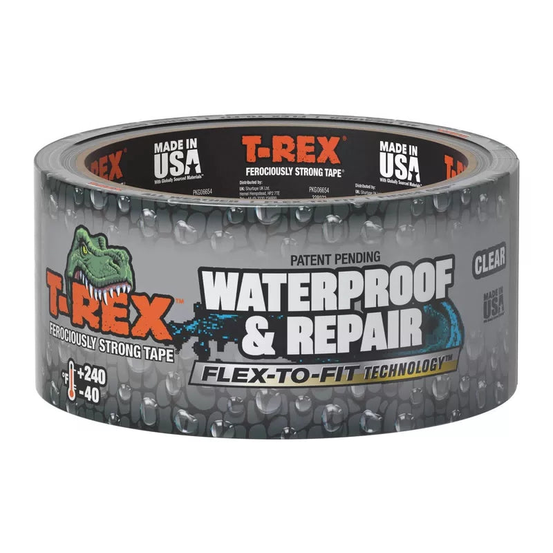 T-REX Waterproof and Pool Repair Tape - Patch 1 Roll, 1.88" Width, Clear [1]