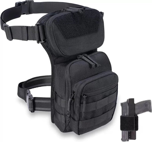 Tactical Drop Leg Bag Utility Pouch Molle Pack for Outdoor Motorcycle Black [1]