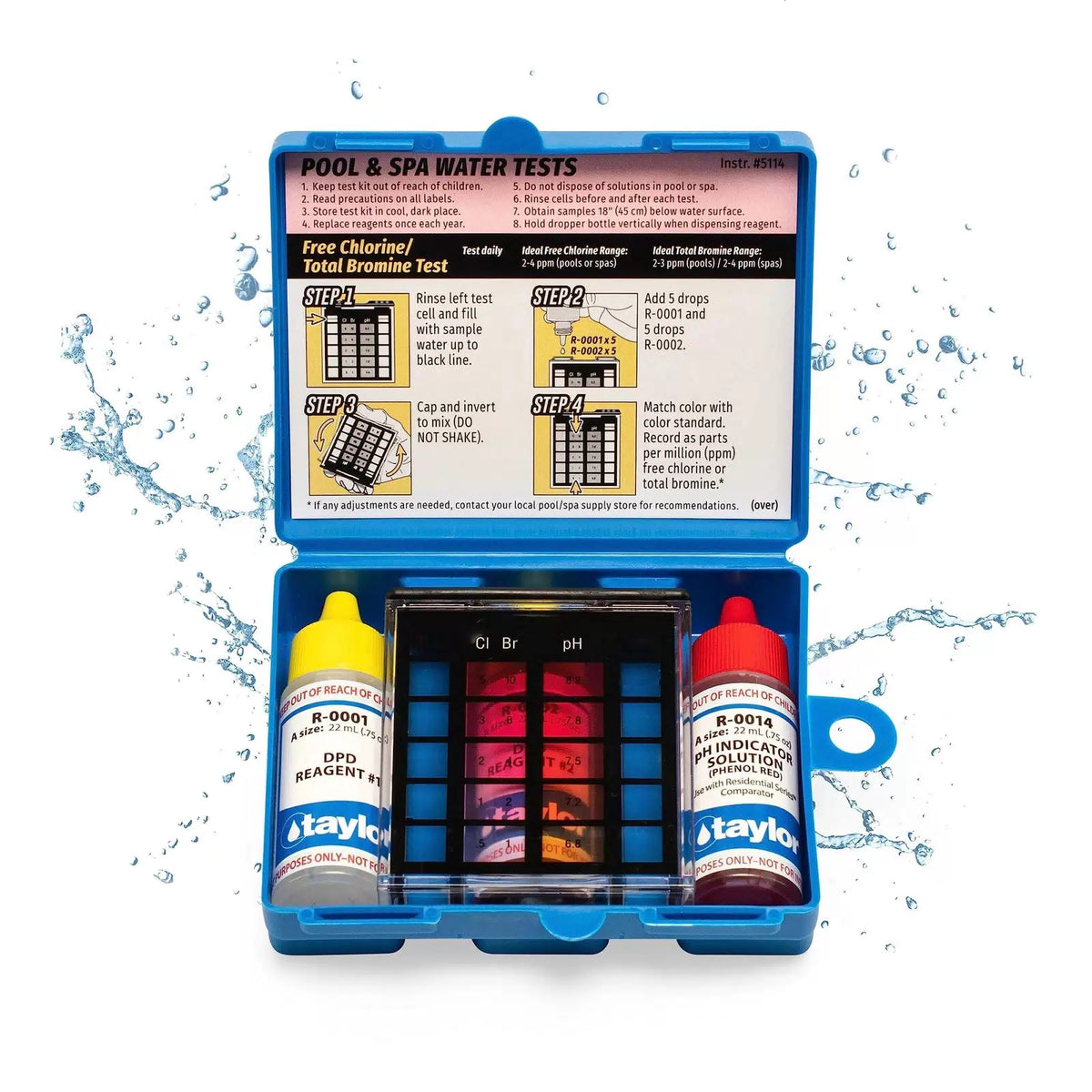 Taylor Technologies K-1001 DPD, 3-in-1 Pool Test Kit for Free Оne Расk [1]