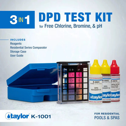 Taylor Technologies K-1001 DPD, 3-in-1 Pool Test Kit for Free Оne Расk [2]