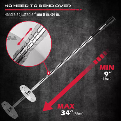 Telescoping Magnetic Sweeper Pickup Tool: Strong Magnet Pick Silver / Black [4]