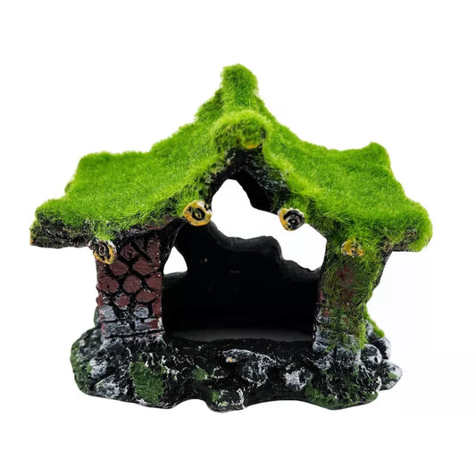 Tfwadmx Aquarium Decoration House Resin Hollow Hideout 1PCS, Green [1]