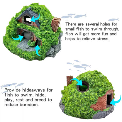 Tfwadmx Fish Tank Hobbit 5.5 x 5.3 x 3.5 inches, Green-5.5 X X Inches [3]