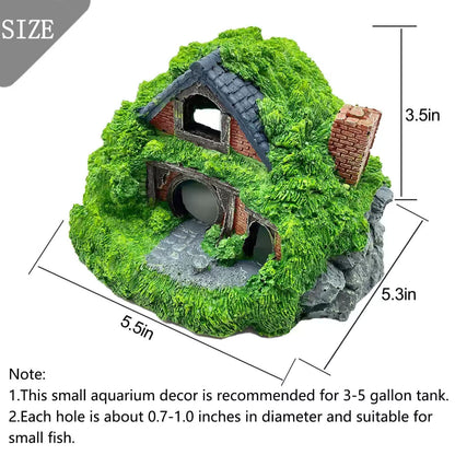 Tfwadmx Fish Tank Hobbit 5.5 x 5.3 x 3.5 inches, Green-5.5 X X Inches [4]