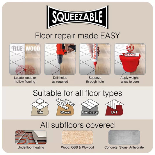 The  Fix-A-Floor Squeezy All-in-One Repair Adhesive for Loose, White [4]