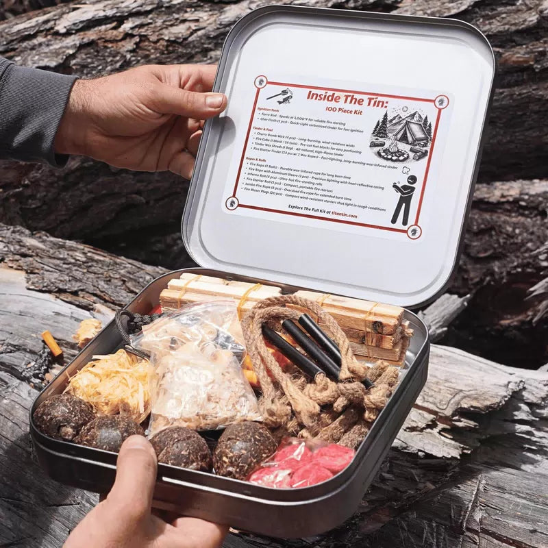 TinFerno Fire Starting Kit – 100pc Starter for Campfires, Large, Black [3]
