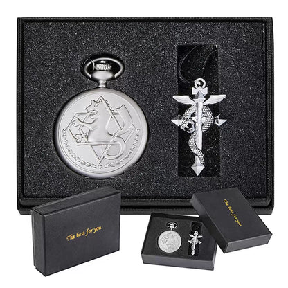 Tiong Pocket Watch with Chain for Cosplay Pendant Accessories & Gifts silver [1]