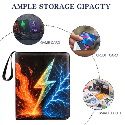 Trading Card Binder 9 Pocket, 9 900 Cards, Lightning Bolt-9 Pockets [3]