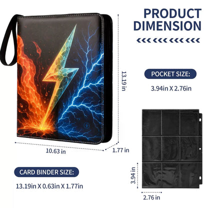 Trading Card Binder 9 Pocket, 9 900 Cards, Lightning Bolt-9 Pockets [4]