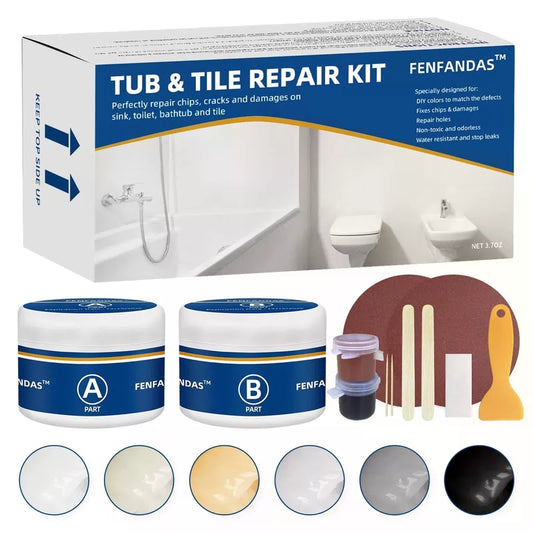 Tub and Fiberglass Shower Repair Kit White, 3.7oz Porcelain Tile White [1]